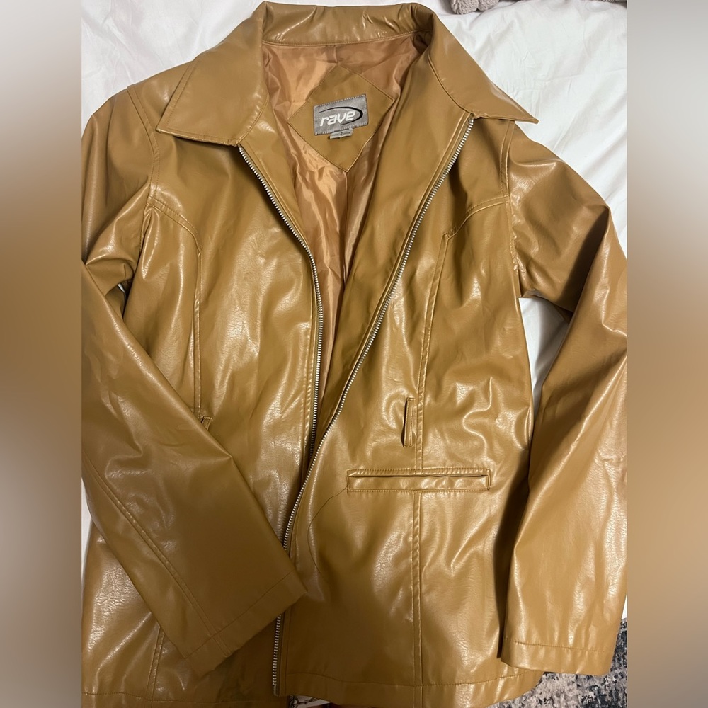 Tan leather jacket